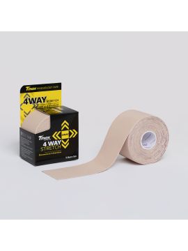 Тейп кинезиологический Tmax 4 WAY Biege (5 см x 5 м), телесный