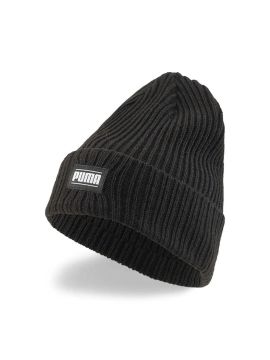 Шапка PUMA Ribbed Classic Cuff Beanie, 100% акрил, черный
